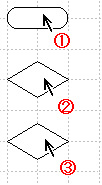 順序モードで図形をクリック