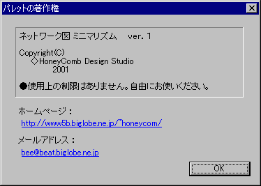 パレットの著作権ダイアログボックス