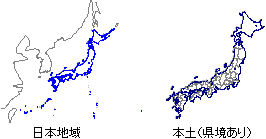 日本地域 本土県境あり