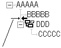 項目の間にドロップ